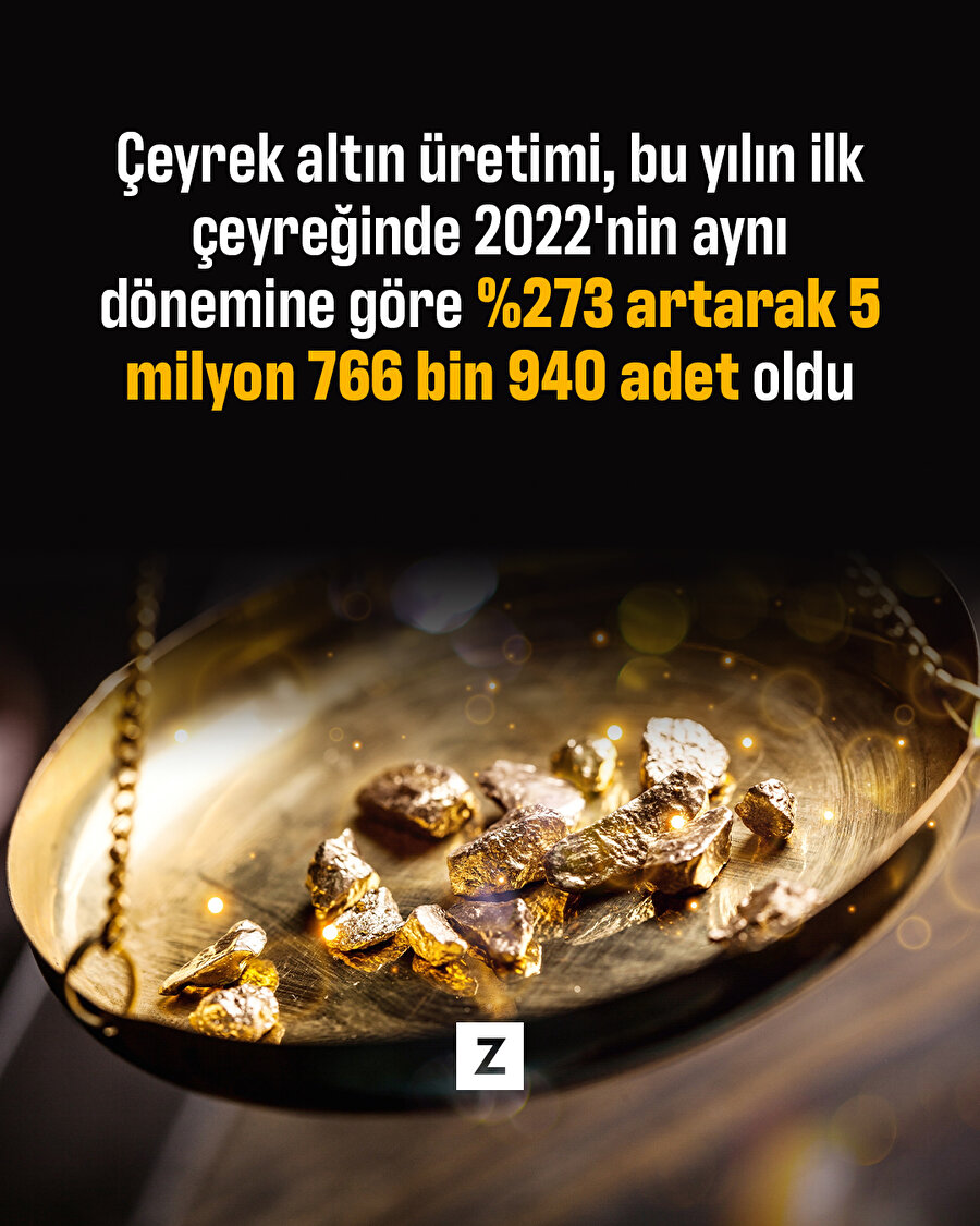 İlk çeyrekte çeyrek altın üretimi %273 artışla rekor kırdı