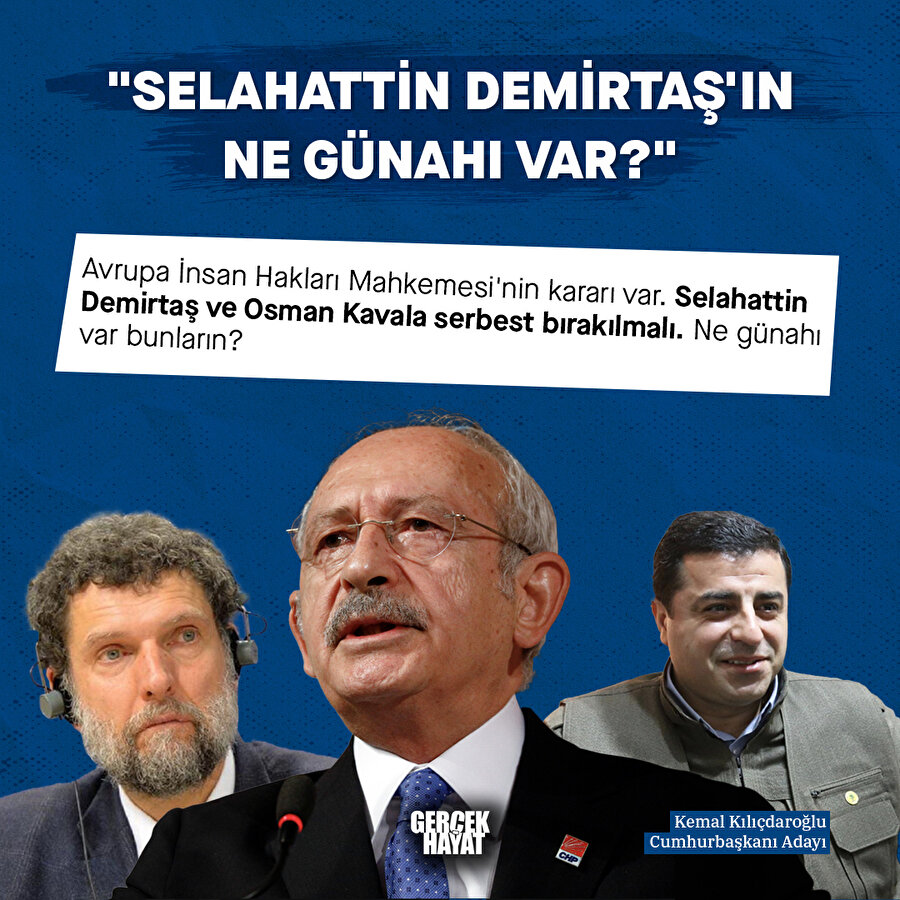Kılıçdaroğlu, Demirtaş'a özgürlük istedi