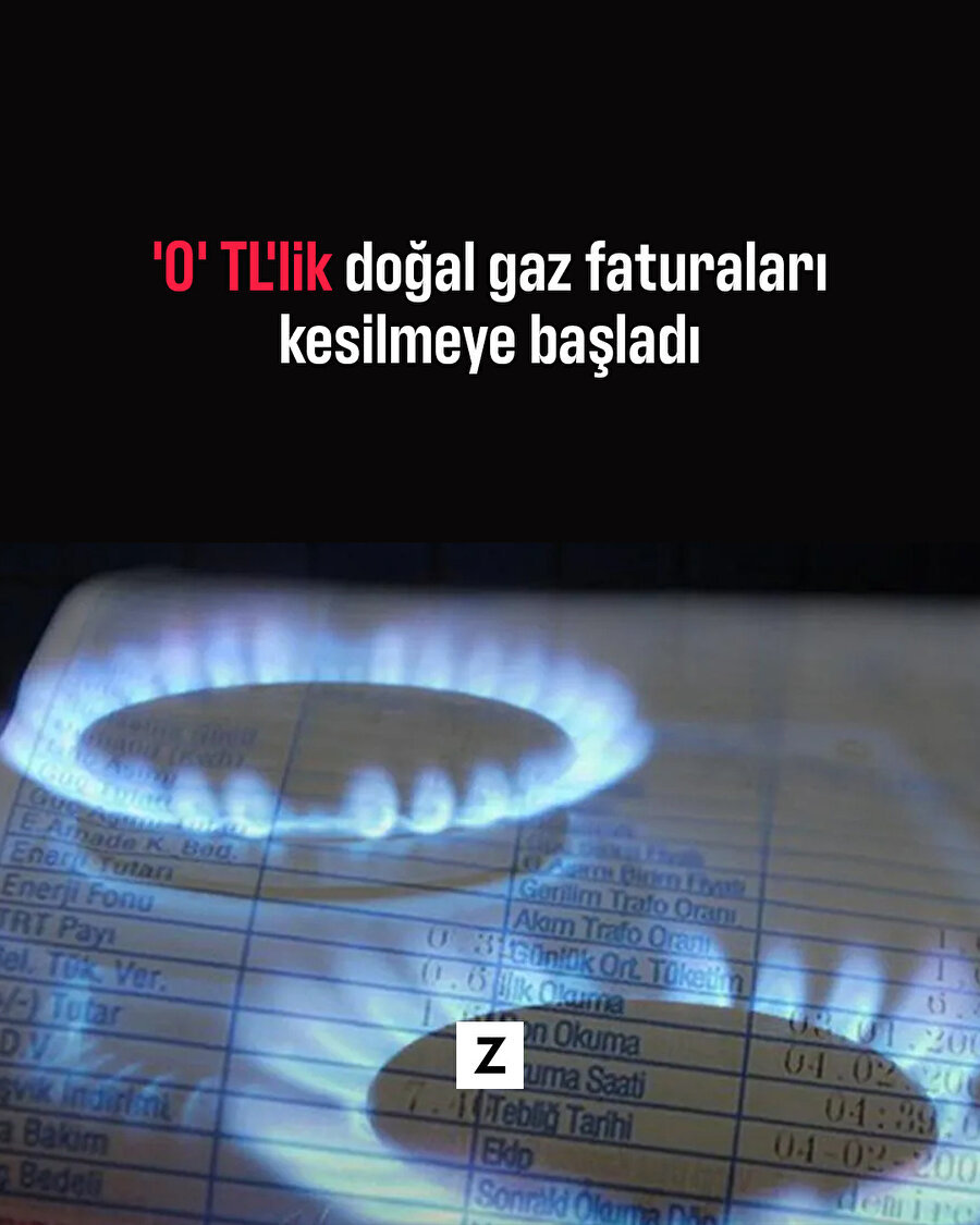 '0' TL'lik doğal gaz faturaları kesilmeye başladı