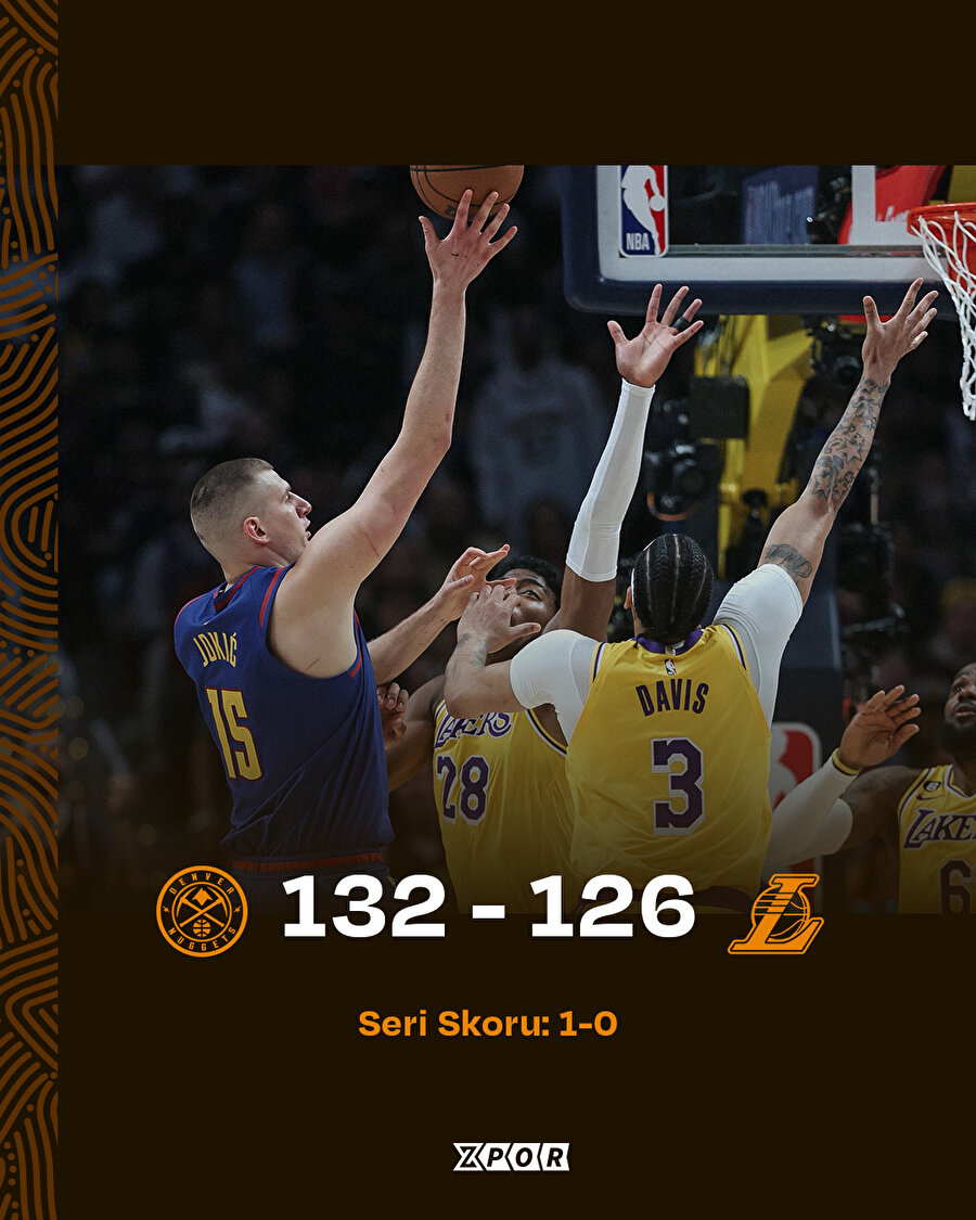 Denver Nuggets, serinin ilk maçında Lakers'ı mağlup etti