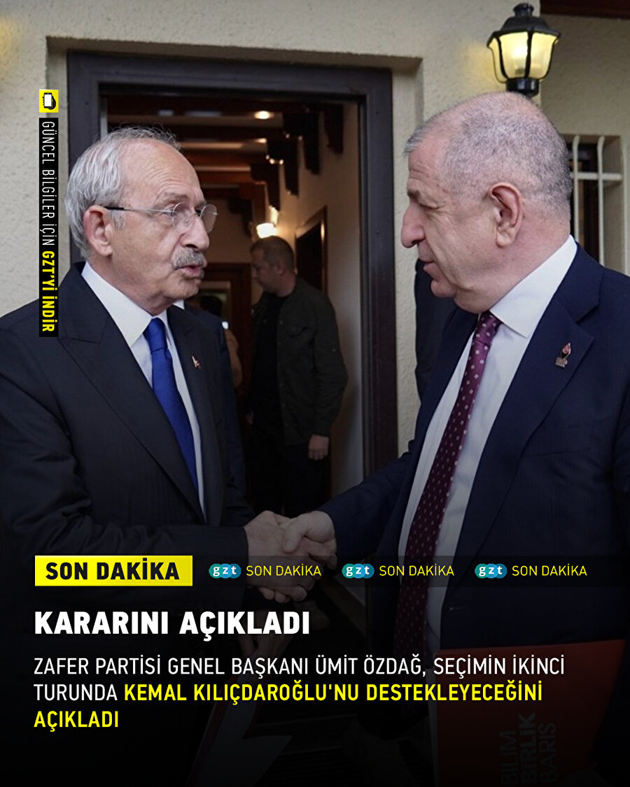 Ümit Özdağ: "Kılıçdaroğlu'nu destekleyeceğiz"