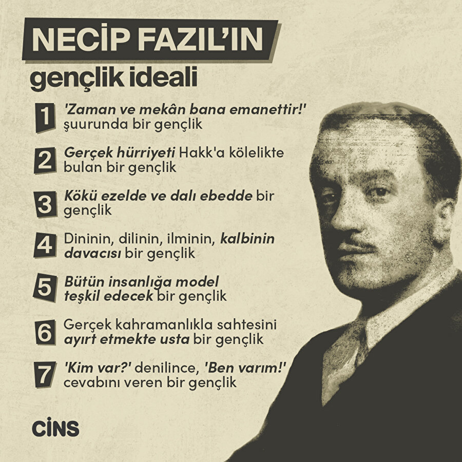 Necip Fazıl'ın gençlik ideali 