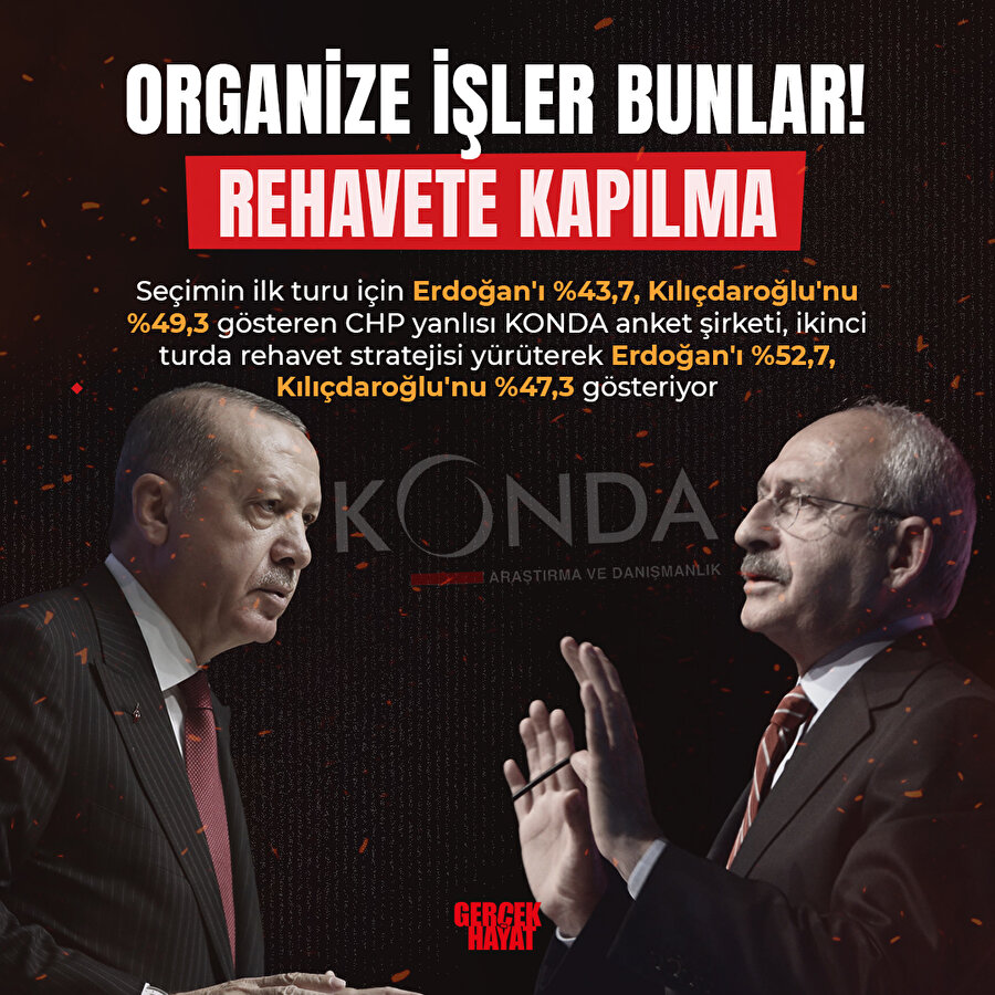 KONDA anket şirketinden rehavet stratejisi