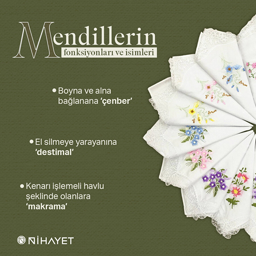 Mendillerin isimleri ve özellikleri