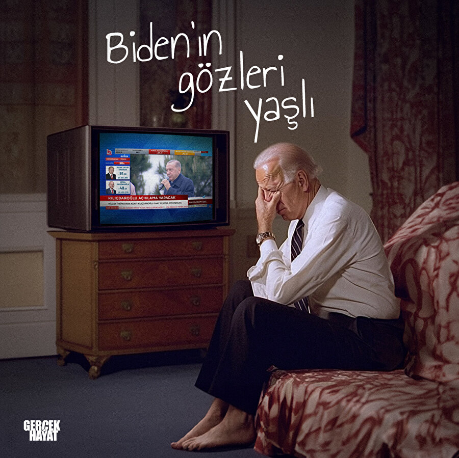 Yapay zeka, ağlayan Biden'ı çizdi