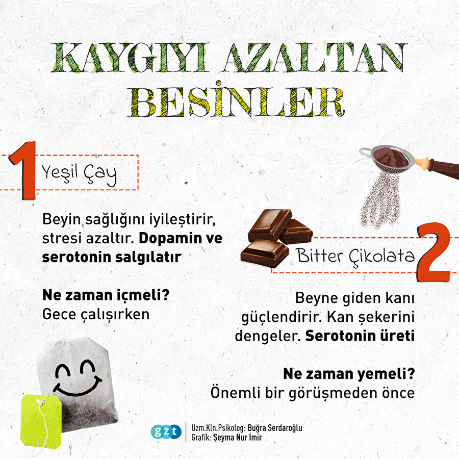 Kaygıyı azaltan besinler
