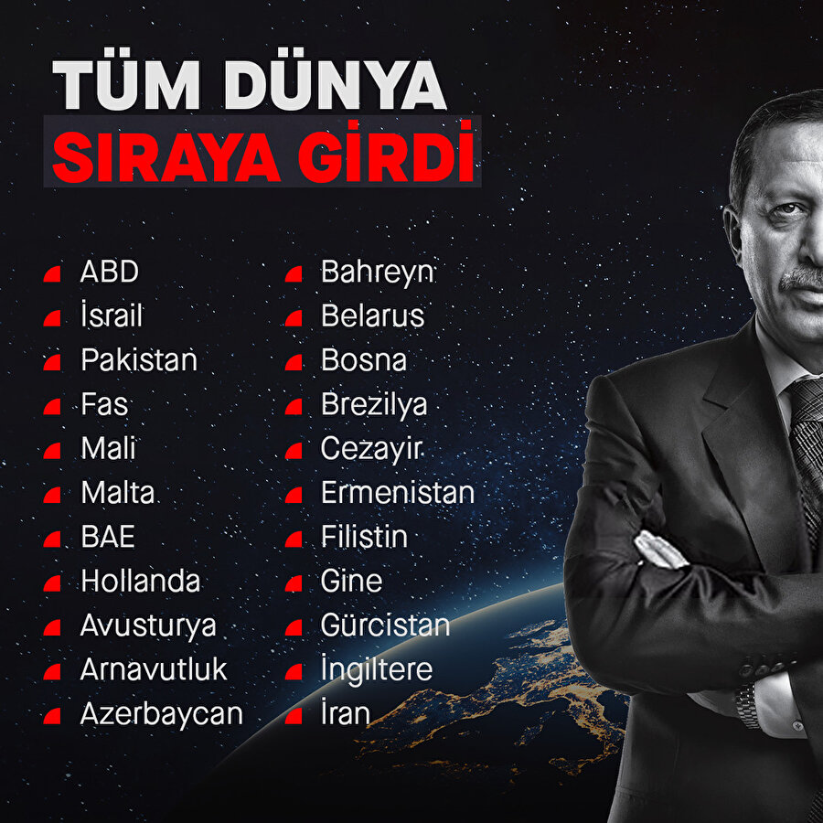 Dünya Erdoğan'ı tebrik etmek için sıraya girdi