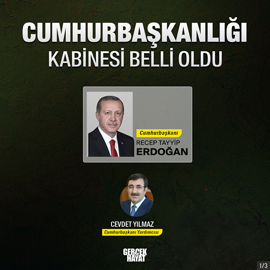 Cumhurbaşkanlığı kabinesi belli oldu