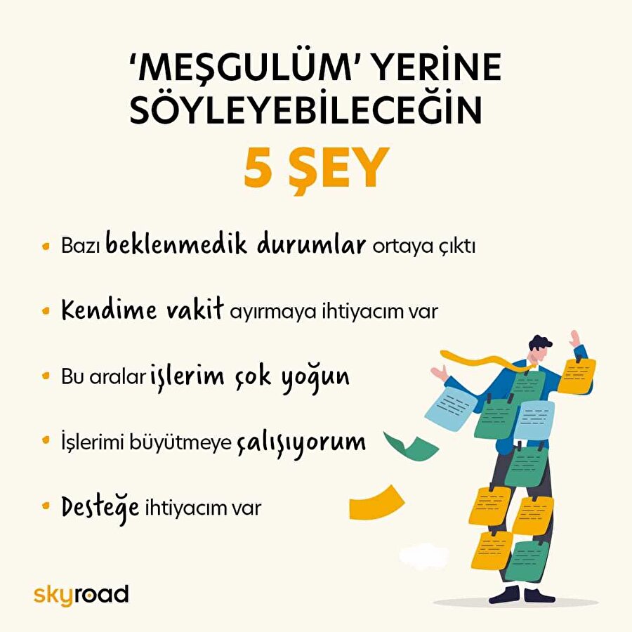 'Meşgulüm' yerine söyleyebileceğin 5 şey 🤳🏻
