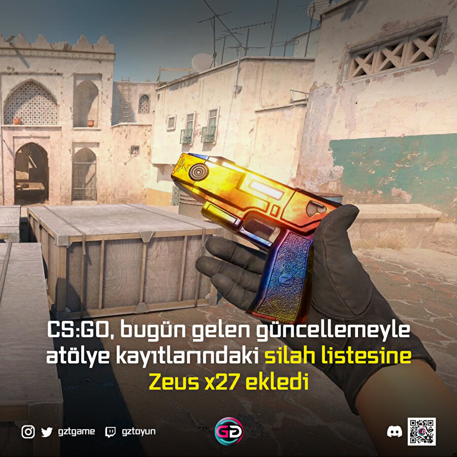 CS:GO, bugün gelen güncellemeyle atölye kayıtlarındaki silah listesine Zeus x27 ekledi