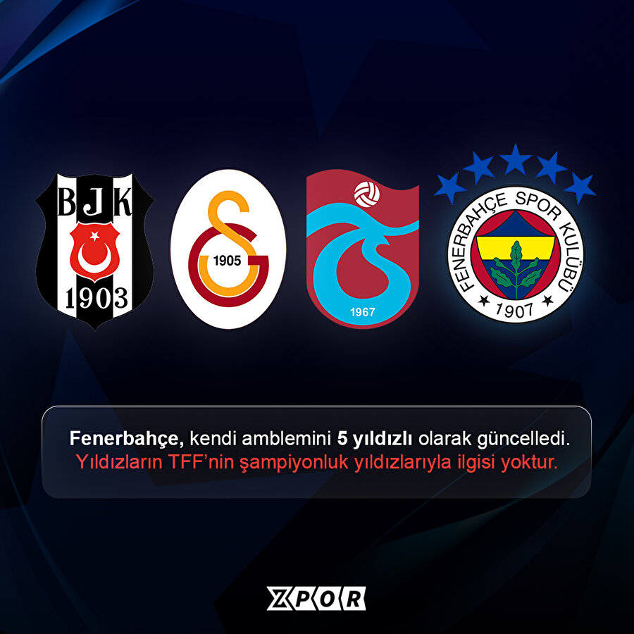 TFF’nin şampiyonluk yıldızları olmadan logolar