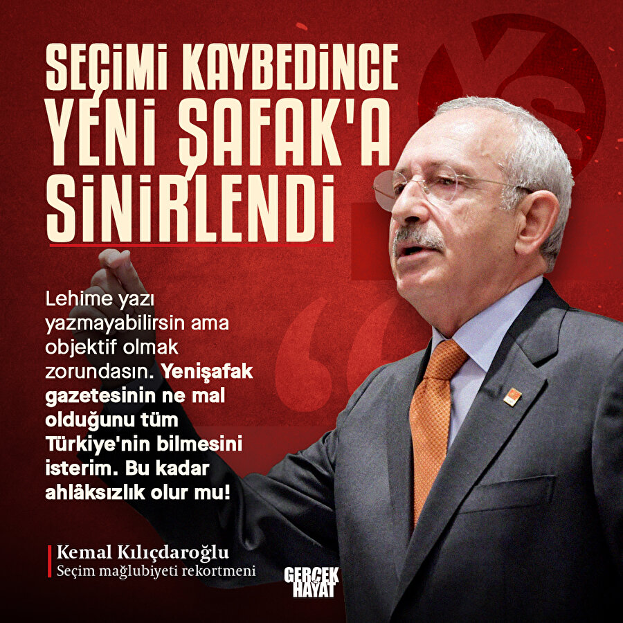 Kılıçdaroğlu bu kez Yeni Şafak'a yüklendi