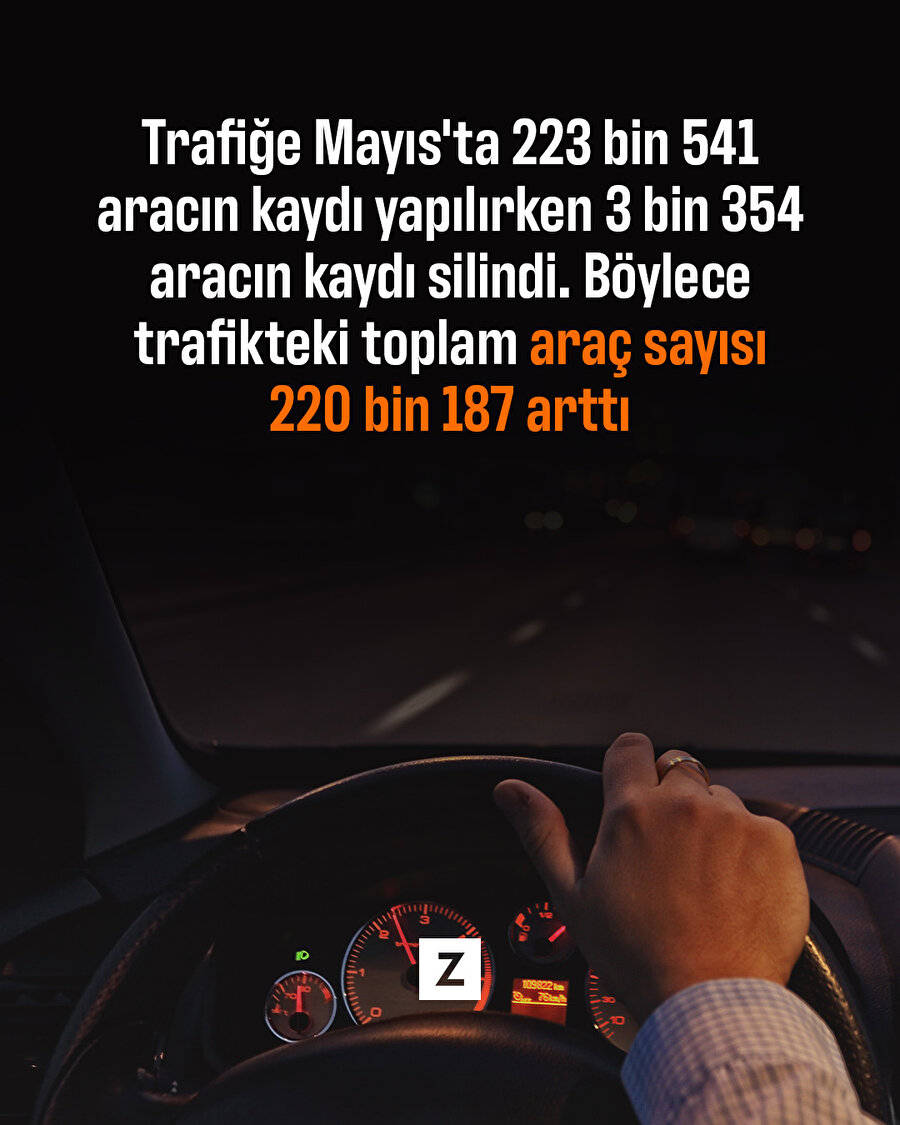 Trafikteki araç sayısı 220 bin 187 arttı