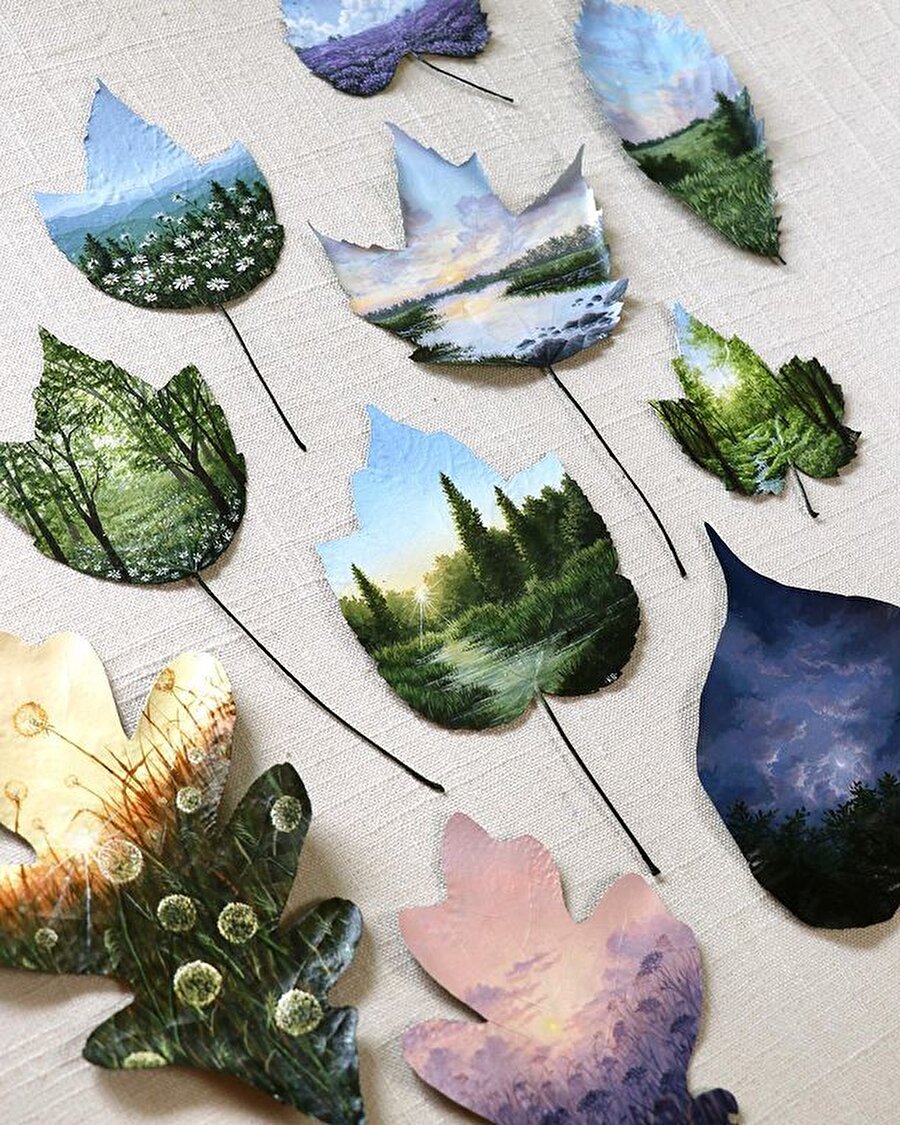Sanat eserine dönüşen yapraklar 🍀 