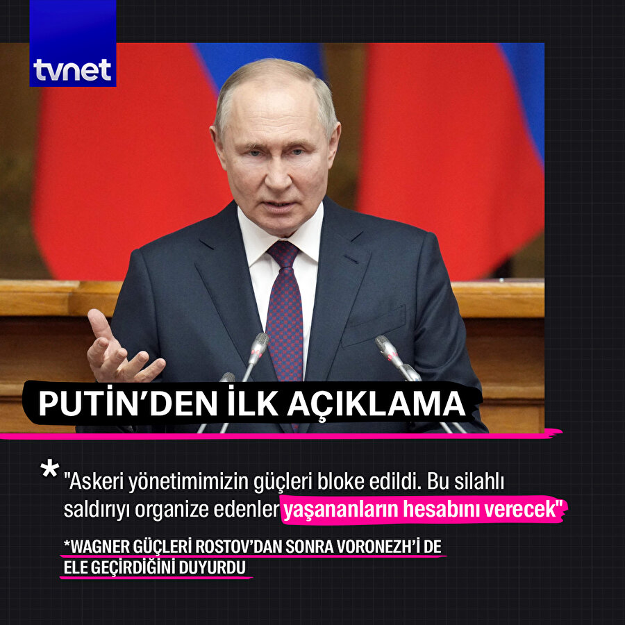 Putin'den ilk açıklama