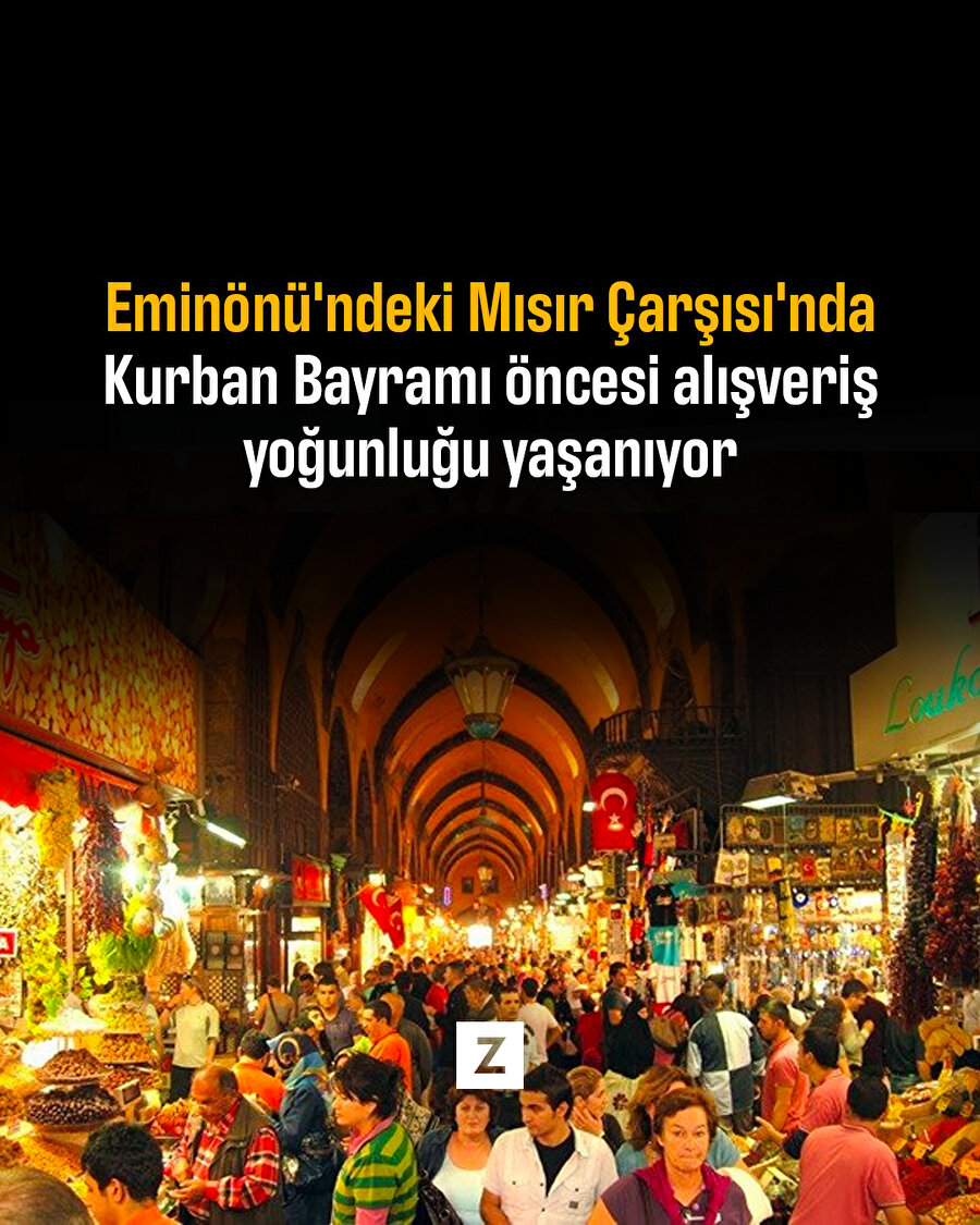 Kurban Bayramı öncesi Mısır Çarşısı'nda alışveriş hareketliliği yaşanıyor