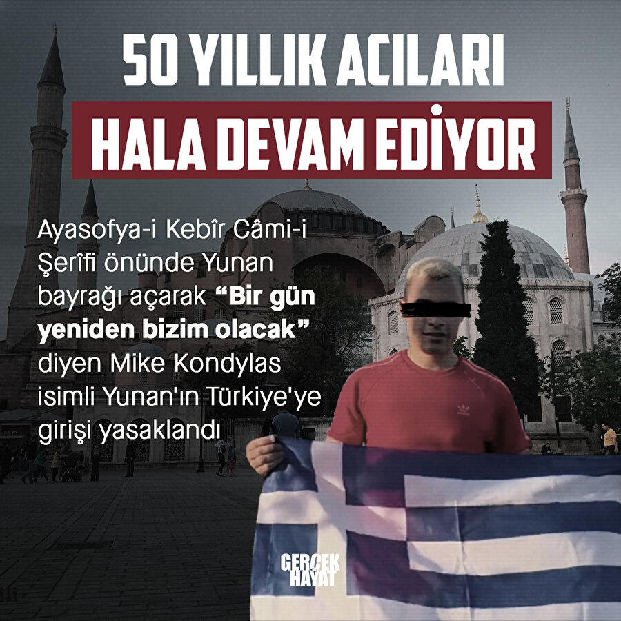Ayasofya'da Yunan bayrağı açtı, bedelini ödedi