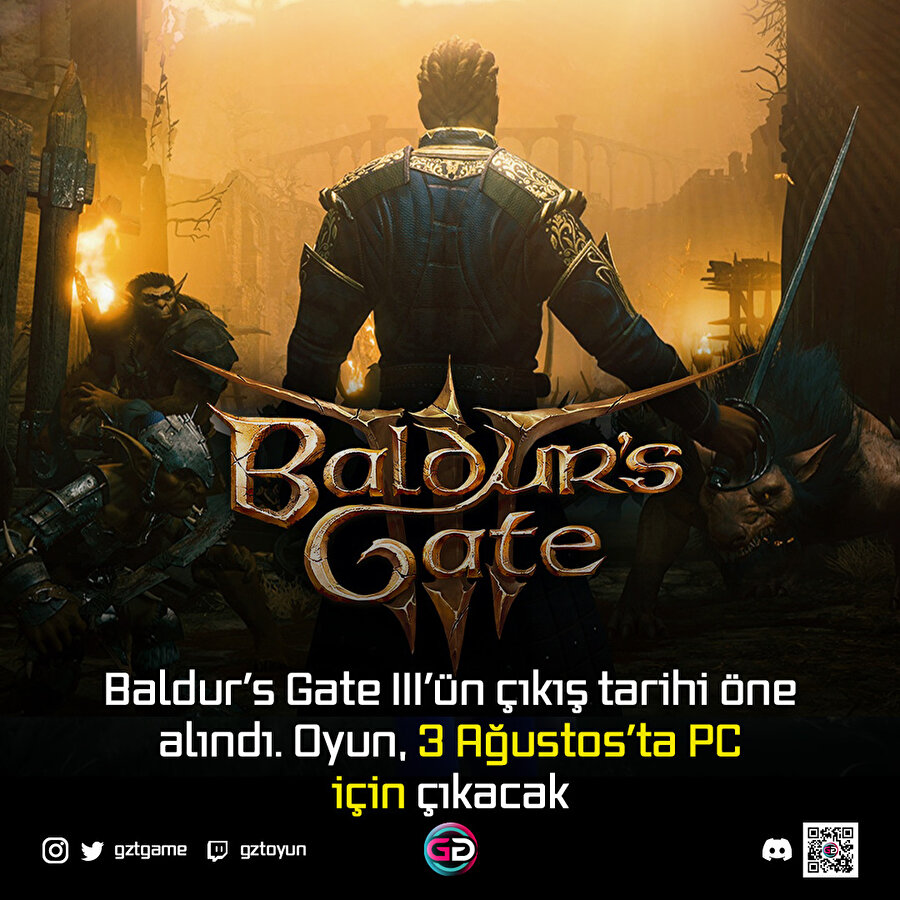 Baldur’s Gate III’ün çıkış tarihi öne alındı. Oyun, 3 Ağustos’ta PC için çıkacak