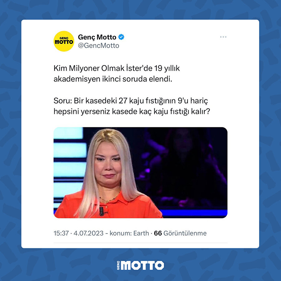 Milyoner'de 19 yıllık akademisyen ikinci soruda elendi