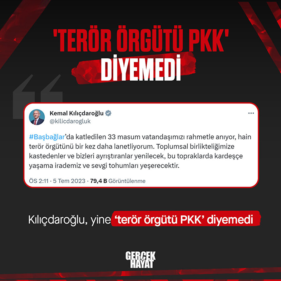 Kılıçdaroğlu PKK diyemedi