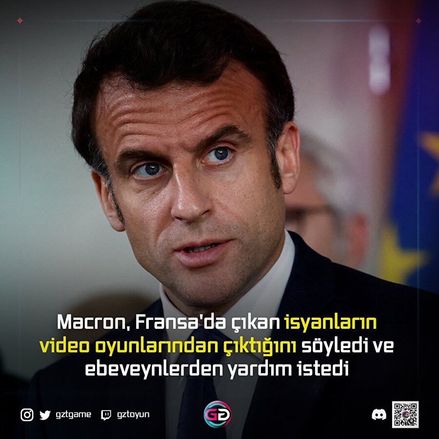 Macron, Fransa'da çıkan isyanların video oyunlarından çıktığını söyledi ve ebeveynlerden yardım istedi
