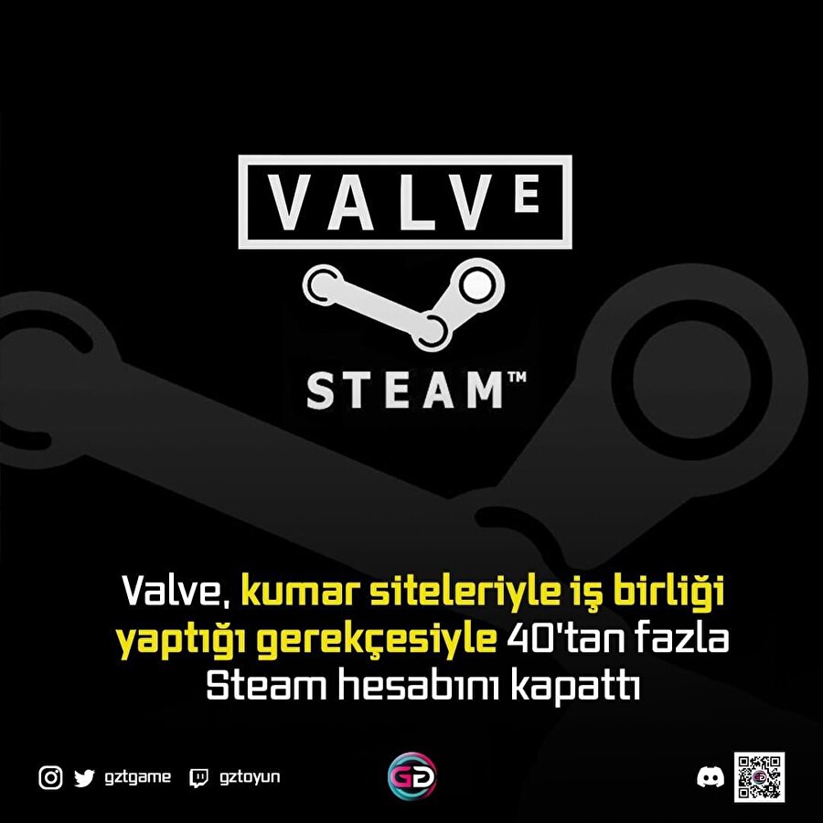 Valve, kumar siteleriyle iş birliği yaptığı gerekçesiyle 40'tan fazla Steam hesabını kapattı