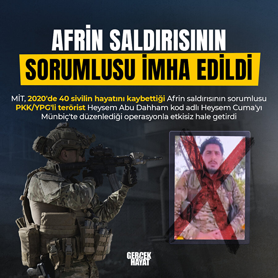 MİT, Afrin saldırısı sorumlusuna operasyon yaptı