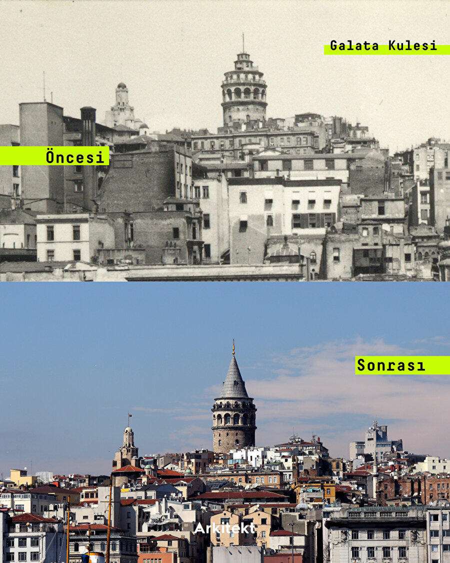 Öncesi/Sonrası ile Galata Kulesi 