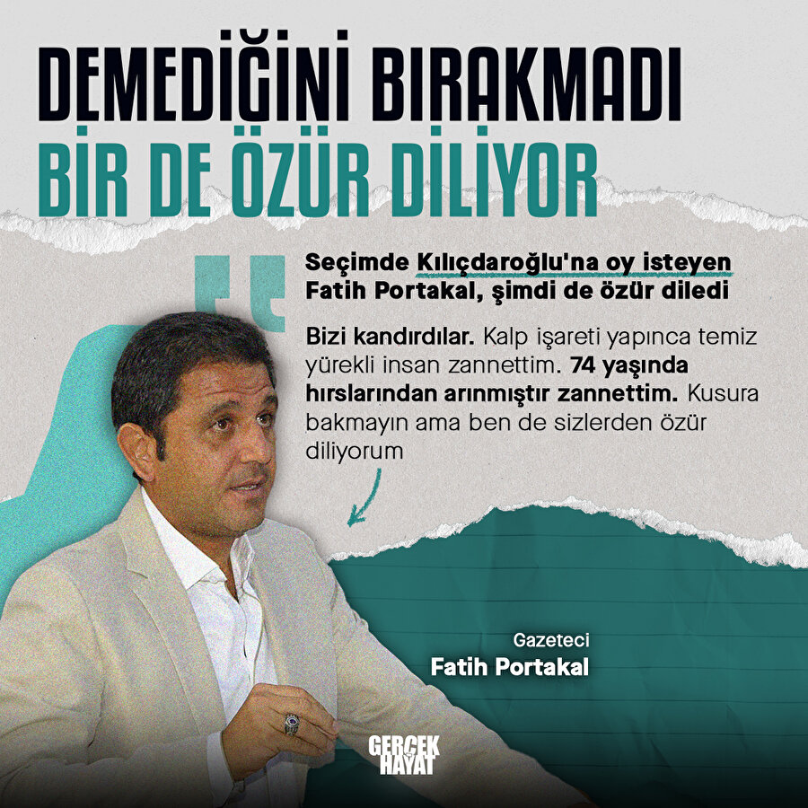 Fatih Portakal özür diledi