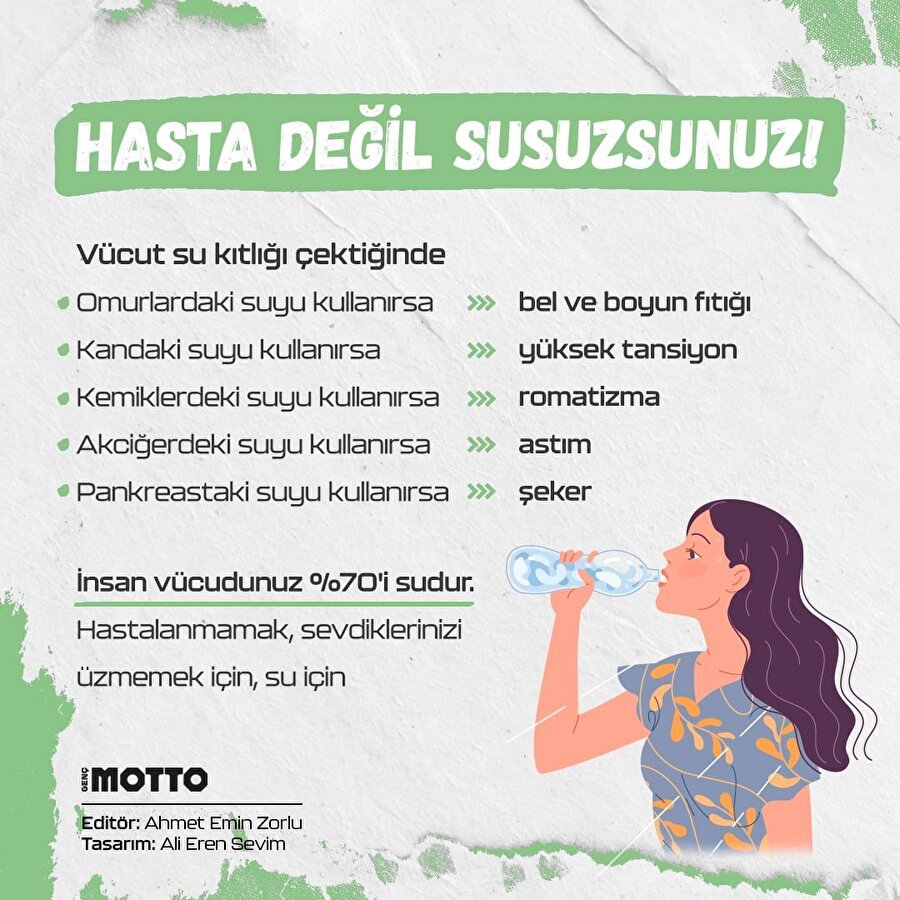 Hasta değil susuzsunuz