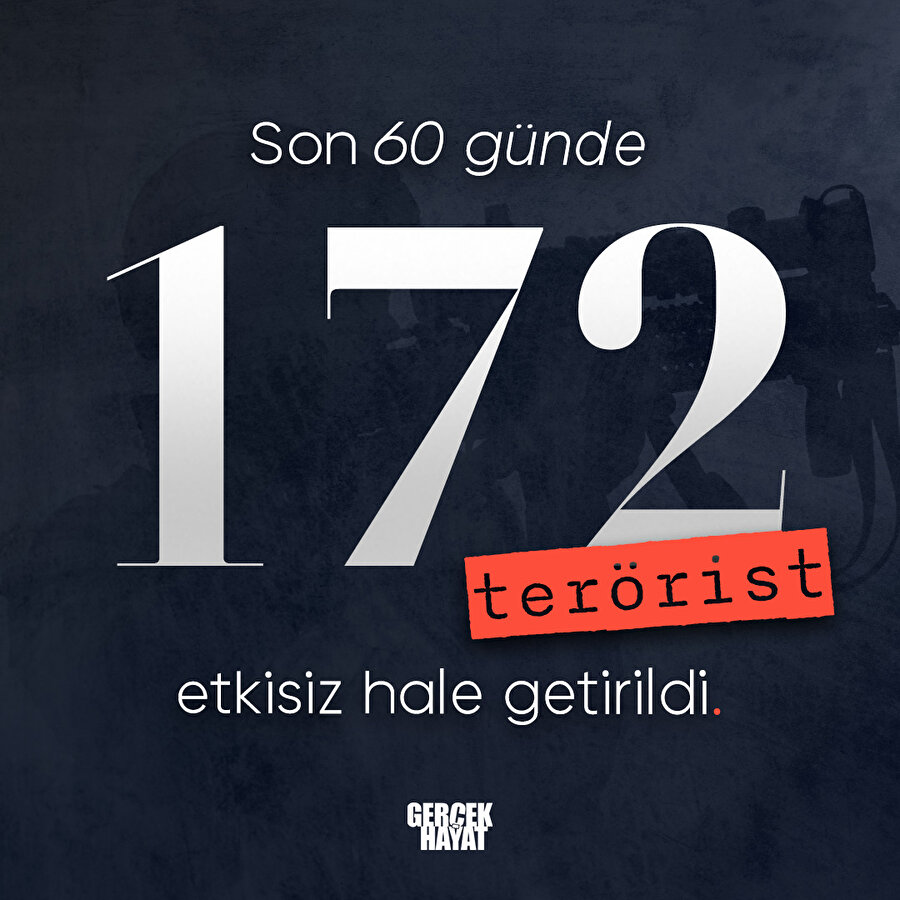 172 terörist öldürüldü