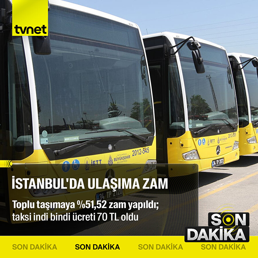İstanbul'da toplu ulaşıma zam