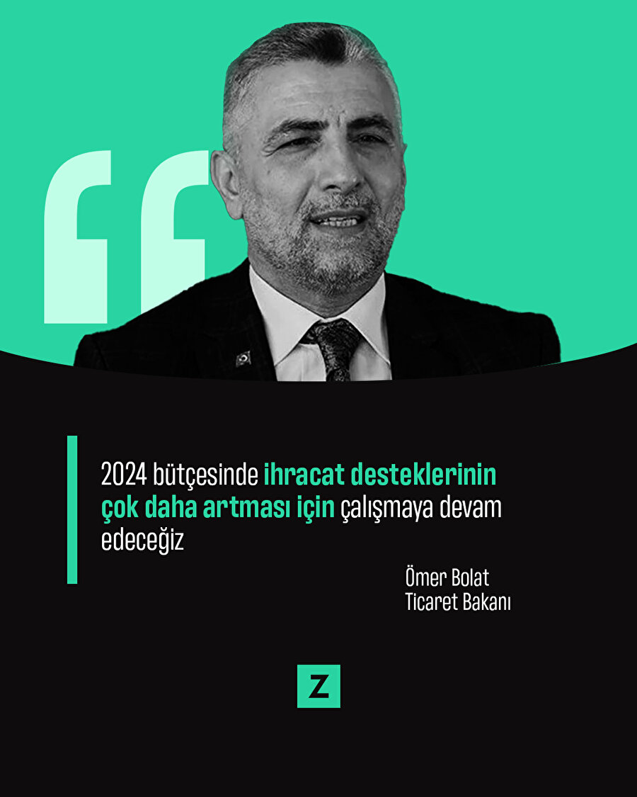 2024 bütçesinde ihracat desteklerinin çok daha artması için çalışmaya devam edeceğiz