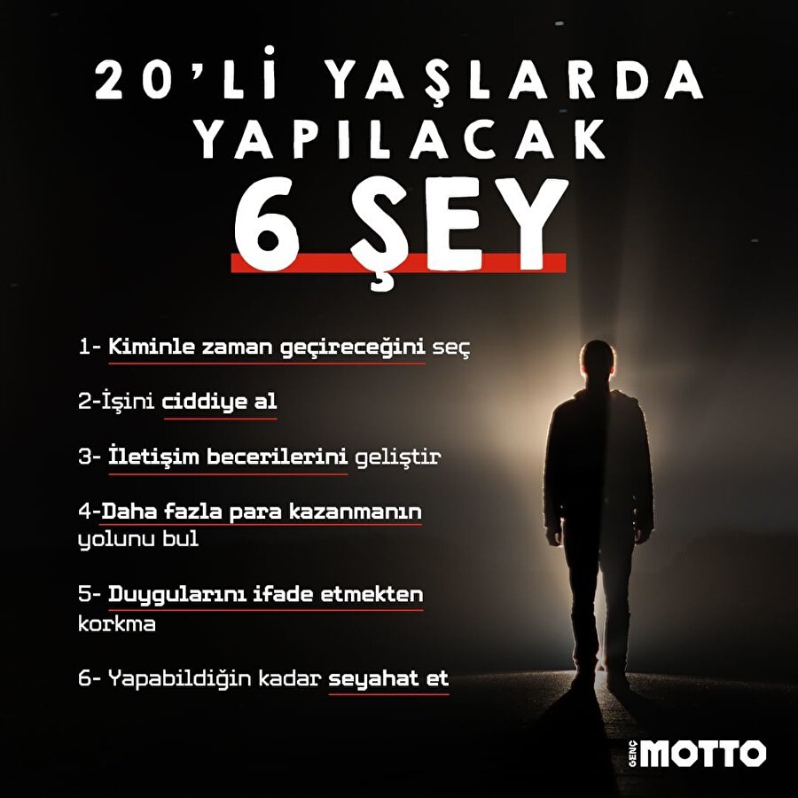 20'li yaşlarda yapılacak 6 şey