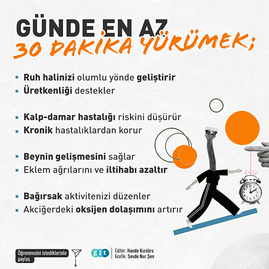 Günde en az 30 dakika yürürsek ne olur?