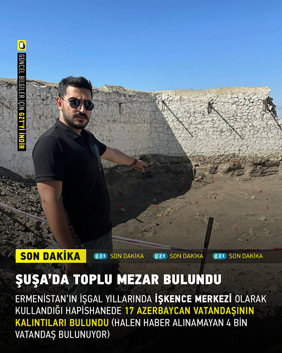 Şuşa'da toplu mezar bulundu