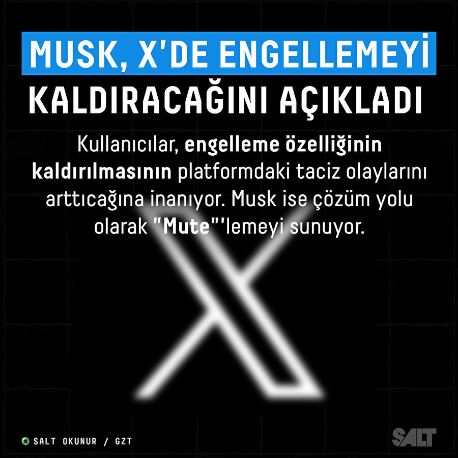 Musk X'de  Engellemeyi Kaldıracağını Açıkladı