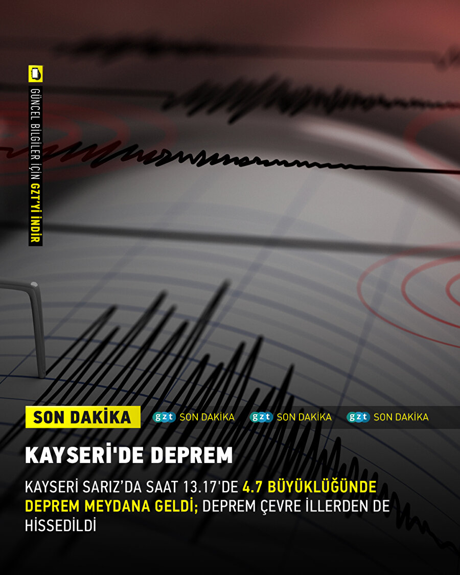 Kayseri'de 4.7 büyüklüğünde deprem meydana geldi