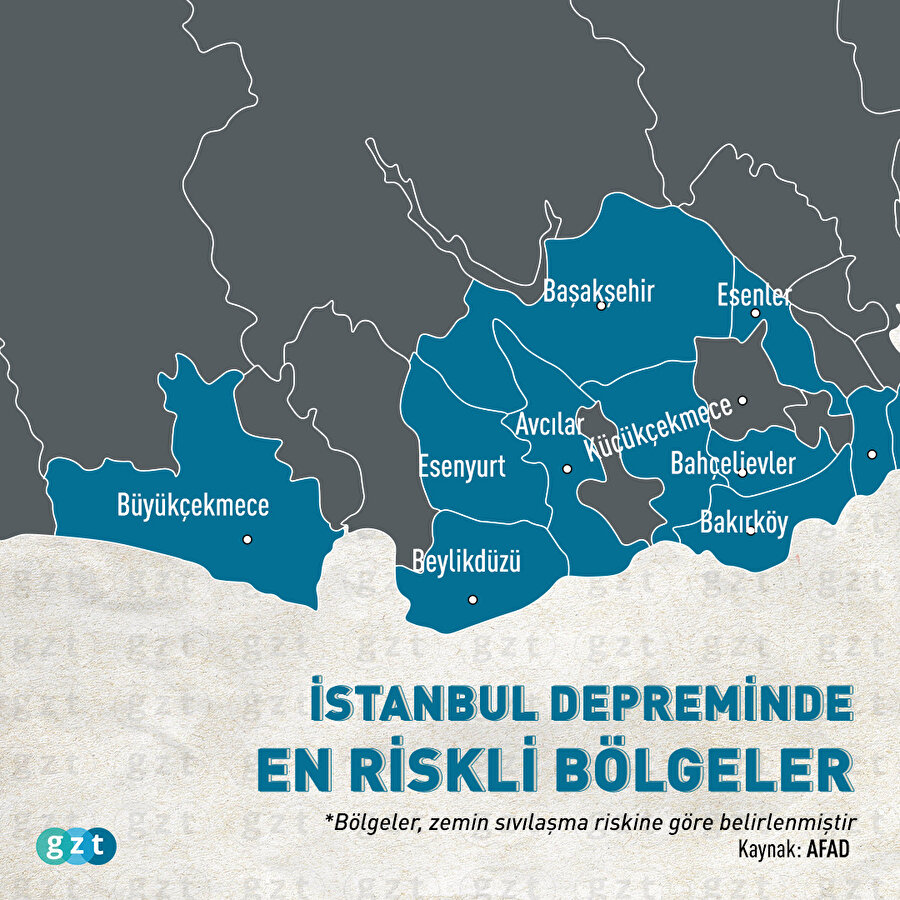 İstanbul depreminde en riskli bölgeler
