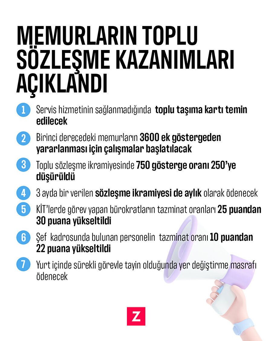 Memurların toplu sözleşme kazanımlar açıklandı