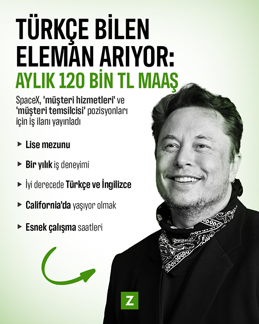 SpaceX Türkçe bilen eleman arıyor: 120 bin TL maaş