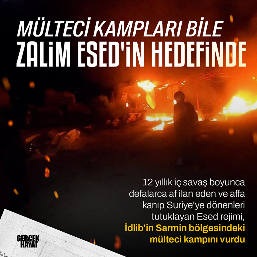 Katil Esed mülteci kampını vurdu