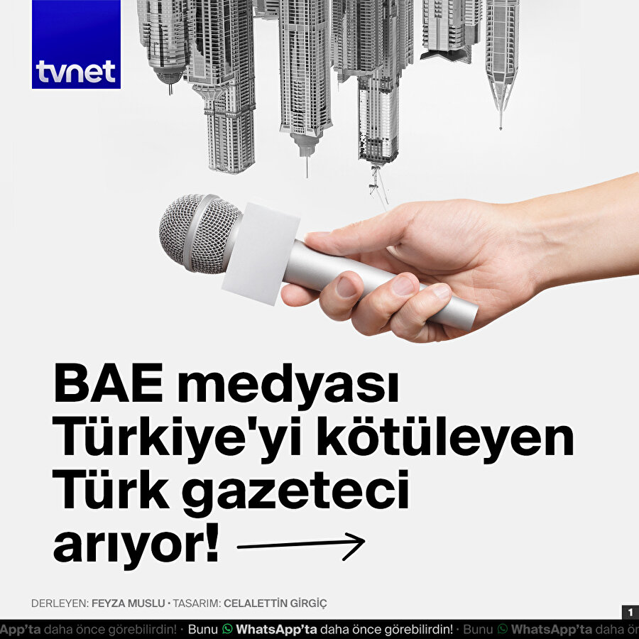 BAE medyası ırkçı Türk gazeteci arıyor