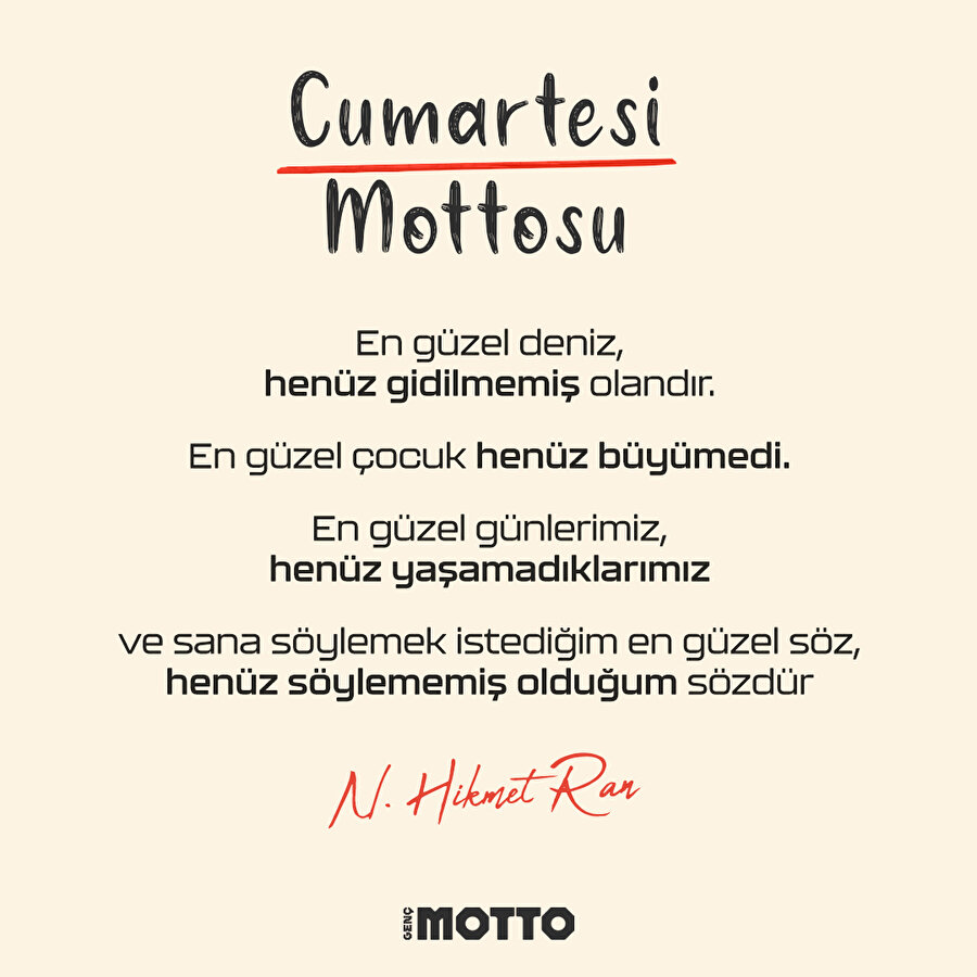 Cumartesi mottosu