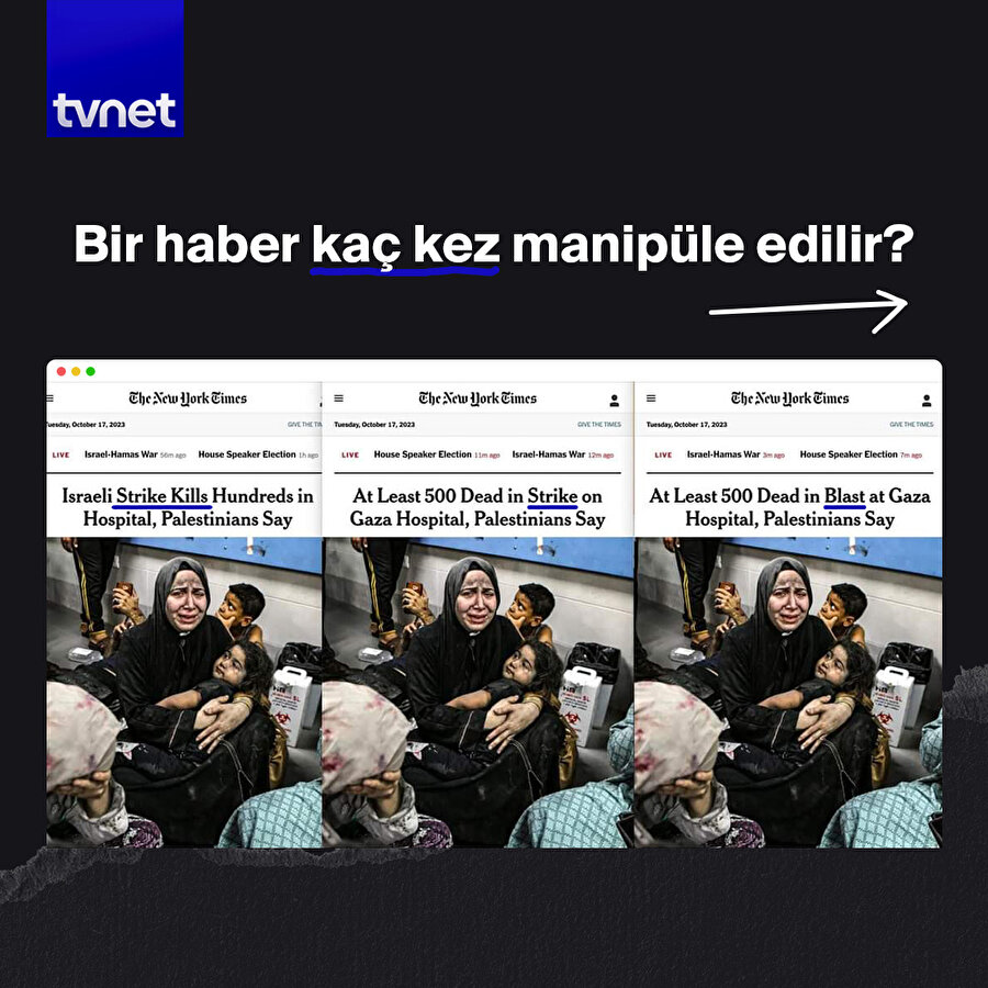  New York Times 3 kez manşet değiştirerek İsrail'i aklamaya çalıştı