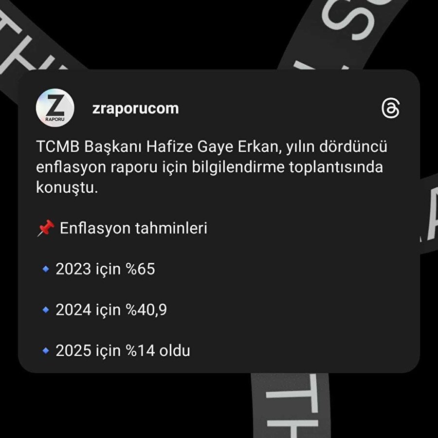 2025 için enflasyon tahmini %14 oldu