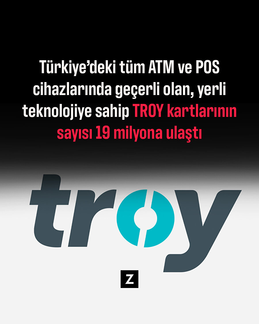 Troy kartlarının sayısı 19 milyona ulaştı