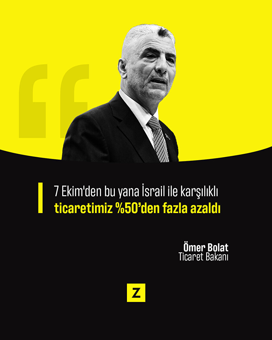 Türkiye-İsrail ticaret hacminde %50 azalma