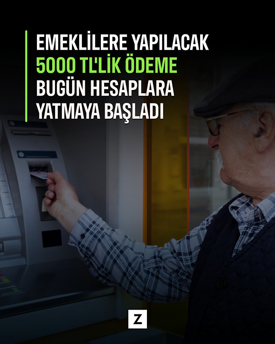 Emeklilere 5000 TL'lik ödeme başladı