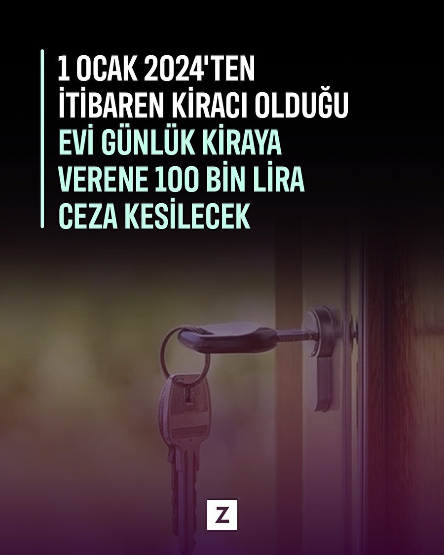 Kiracı olduğu evi kiraya verene 100 bin lira ceza 